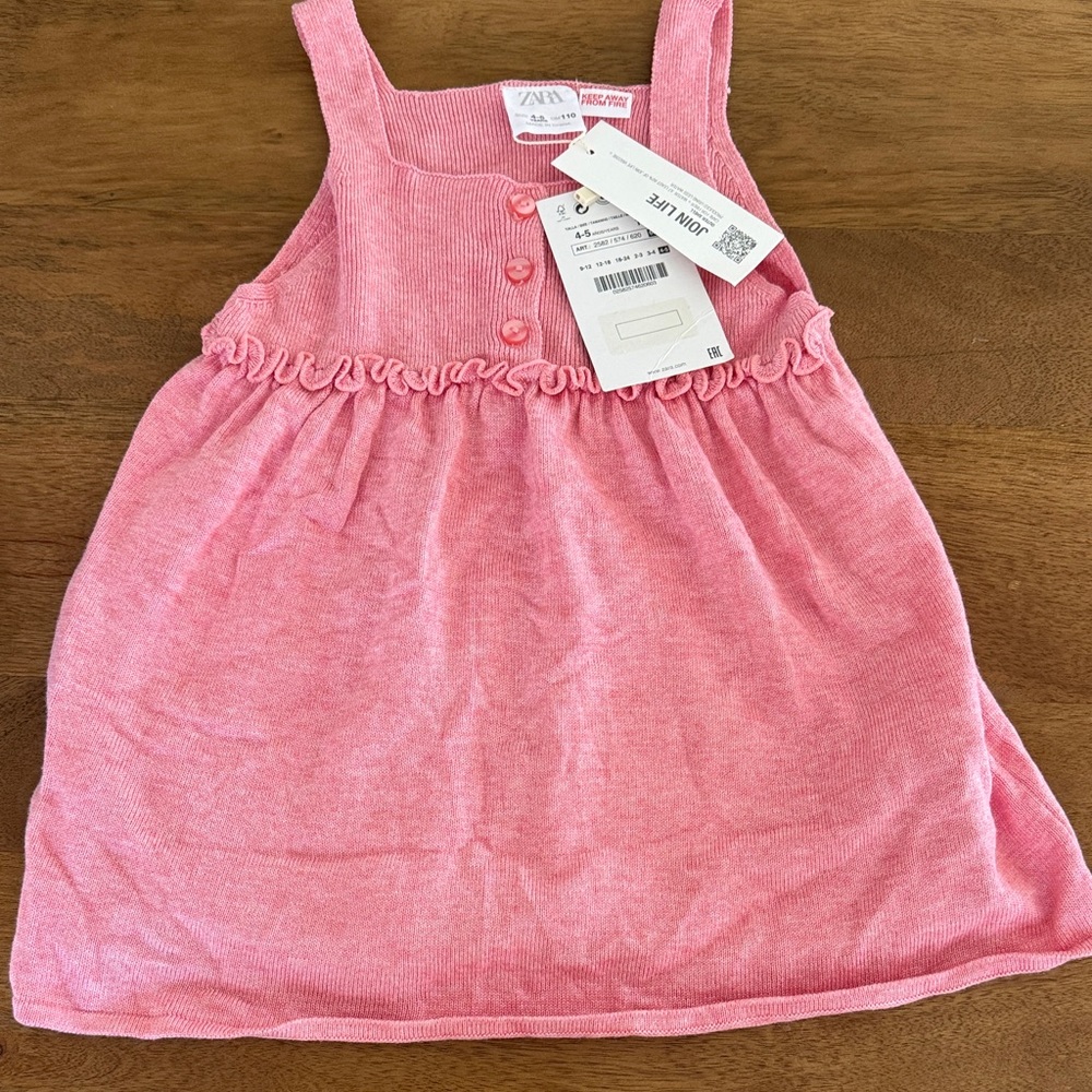 Zara Blush Pink Ruffled peplum tank size 4-5